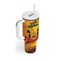 Kwanzaa Holiday Tumbler With Handle African Pattern - Wonder Print Shop