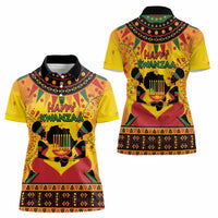 Kwanzaa Holiday Women Polo Shirt African Pattern - Wonder Print Shop