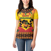Kwanzaa Holiday Women Polo Shirt African Pattern - Wonder Print Shop