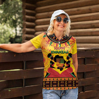 Kwanzaa Holiday Women Polo Shirt African Pattern - Wonder Print Shop