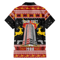 Personalized Nakatomi Plaza Family Matching Off The Shoulder Long Sleeve Dress and Hawaiian Shirt Christmas Party 1988 - Wonder Print Shop