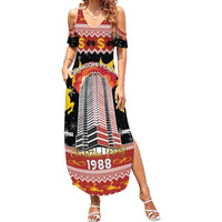 Personalized Nakatomi Plaza Family Matching Summer Maxi Dress and Hawaiian Shirt Christmas Party 1988 - Wonder Print Shop