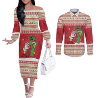 Funny Six Seven Meme Christmas Couples Matching Off The Shoulder Long Sleeve Dress and Long Sleeve Button Shirt Merry 67 Mas - Wonder Print Shop
