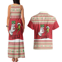 Funny Six Seven Meme Christmas Couples Matching Tank Maxi Dress and Hawaiian Shirt Merry 67 Mas - Wonder Print Shop