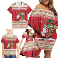 Funny Six Seven Meme Christmas Family Matching Off Shoulder Short Dress and Hawaiian Shirt Merry 67 Mas - Wonder Print Shop