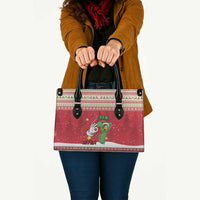 Funny Six Seven Meme Christmas Leather Bag Merry 67 Mas - Wonder Print Shop