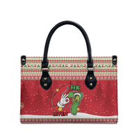 Funny Six Seven Meme Christmas Leather Bag Merry 67 Mas - Wonder Print Shop