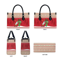 Funny Six Seven Meme Christmas Leather Bag Merry 67 Mas - Wonder Print Shop