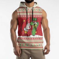 Funny Six Seven Meme Christmas Sleeveless Hoodie Merry 67 Mas - Wonder Print Shop