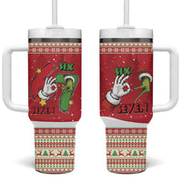 Funny Six Seven Meme Christmas Tumbler With Handle Merry 67 Mas - Wonder Print Shop