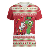 Funny Six Seven Meme Christmas Women V-Neck T-Shirt Merry 67 Mas - Wonder Print Shop
