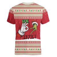 Funny Six Seven Meme Christmas Women V-Neck T-Shirt Merry 67 Mas - Wonder Print Shop