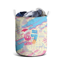 Six Seven Ice Cream Drip Laundry Basket 67 Funny Christmas Gen Alpha Slang - Wonder Print Shop