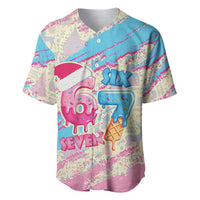 Six Seven Ice Cream Drip Baseball Jersey 67 Funny Christmas Gen Alpha Slang - Wonder Print Shop