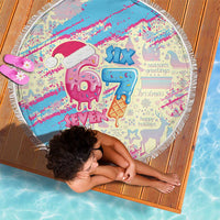 Six Seven Ice Cream Drip Beach Blanket 67 Funny Christmas Gen Alpha Slang - Wonder Print Shop