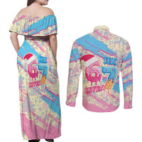 Six Seven Ice Cream Drip Couples Matching Off Shoulder Maxi Dress and Long Sleeve Button Shirt 67 Funny Christmas Gen Alpha Slang - Wonder Print Shop