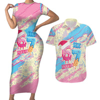 Six Seven Ice Cream Drip Couples Matching Short Sleeve Bodycon Dress and Hawaiian Shirt 67 Funny Christmas Gen Alpha Slang - Wonder Print Shop