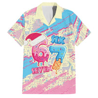 Six Seven Ice Cream Drip Family Matching Off The Shoulder Long Sleeve Dress and Hawaiian Shirt 67 Funny Christmas Gen Alpha Slang - Wonder Print Shop