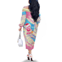 Six Seven Ice Cream Drip Family Matching Off The Shoulder Long Sleeve Dress and Hawaiian Shirt 67 Funny Christmas Gen Alpha Slang - Wonder Print Shop