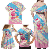 Six Seven Ice Cream Drip Family Matching Off Shoulder Maxi Dress and Hawaiian Shirt 67 Funny Christmas Gen Alpha Slang - Wonder Print Shop