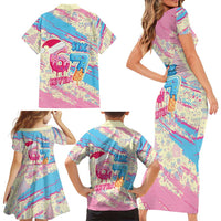 Six Seven Ice Cream Drip Family Matching Short Sleeve Bodycon Dress and Hawaiian Shirt 67 Funny Christmas Gen Alpha Slang - Wonder Print Shop