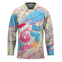 Six Seven Ice Cream Drip Hockey Jersey 67 Funny Christmas Gen Alpha Slang - Wonder Print Shop