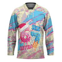 Six Seven Ice Cream Drip Hockey Jersey 67 Funny Christmas Gen Alpha Slang - Wonder Print Shop