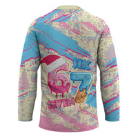 Six Seven Ice Cream Drip Hockey Jersey 67 Funny Christmas Gen Alpha Slang - Wonder Print Shop