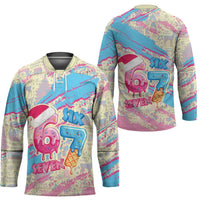 Six Seven Ice Cream Drip Hockey Jersey 67 Funny Christmas Gen Alpha Slang - Wonder Print Shop