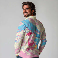 Six Seven Ice Cream Drip Long Sleeve Polo Shirt 67 Funny Christmas Gen Alpha Slang - Wonder Print Shop