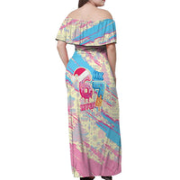 Six Seven Ice Cream Drip Off Shoulder Maxi Dress 67 Funny Christmas Gen Alpha Slang - Wonder Print Shop