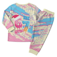 Six Seven Ice Cream Drip Christmas Pajama Set 67 Funny Christmas Gen Alpha Slang - Wonder Print Shop
