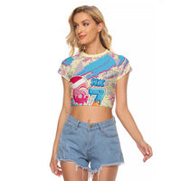 Six Seven Ice Cream Drip Raglan Cropped T Shirt 67 Funny Christmas Gen Alpha Slang - Wonder Print Shop
