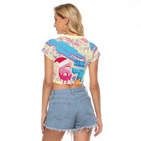 Six Seven Ice Cream Drip Raglan Cropped T Shirt 67 Funny Christmas Gen Alpha Slang - Wonder Print Shop