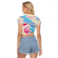 Six Seven Ice Cream Drip Raglan Cropped T Shirt 67 Funny Christmas Gen Alpha Slang - Wonder Print Shop