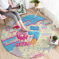 Six Seven Ice Cream Drip Round Carpet 67 Funny Christmas Gen Alpha Slang - Wonder Print Shop