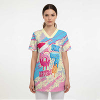 Six Seven Ice Cream Drip Scrub Top 67 Funny Christmas Gen Alpha Slang - Wonder Print Shop