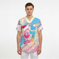 Six Seven Ice Cream Drip Scrub Top 67 Funny Christmas Gen Alpha Slang - Wonder Print Shop