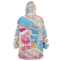 Six Seven Ice Cream Drip Wearable Blanket Hoodie 67 Funny Christmas Gen Alpha Slang - Wonder Print Shop