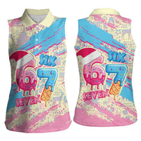 Six Seven Ice Cream Drip Women Sleeveless Polo Shirt 67 Funny Christmas Gen Alpha Slang - Wonder Print Shop