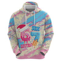 Six Seven Ice Cream Drip Zip Hoodie 67 Funny Christmas Gen Alpha Slang - Wonder Print Shop