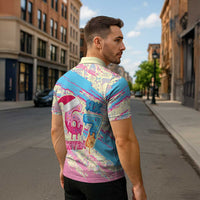 Six Seven Ice Cream Drip Zipper Polo Shirt 67 Funny Christmas Gen Alpha Slang - Wonder Print Shop