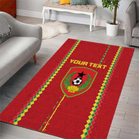 Custom Guinea Bissau Football Area Rug Go Djurtus - Red Ver - Wonder Print Shop