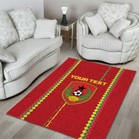 Custom Guinea Bissau Football Area Rug Go Djurtus - Red Ver - Wonder Print Shop