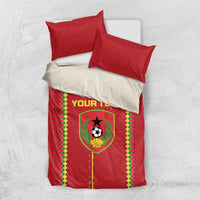 Custom Guinea Bissau Football Bedding Set Go Djurtus - Red Ver - Wonder Print Shop