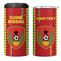 Custom Guinea Bissau Football 4 in 1 Can Cooler Tumbler Go Djurtus - Red Ver - Wonder Print Shop