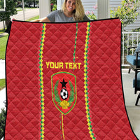 Custom Guinea Bissau Football Quilt Go Djurtus - Red Ver - Wonder Print Shop