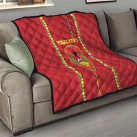Custom Guinea Bissau Football Quilt Go Djurtus - Red Ver - Wonder Print Shop