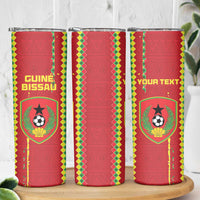 Custom Guinea Bissau Football Skinny Tumbler Go Djurtus - Red Ver - Wonder Print Shop