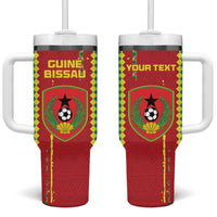Custom Guinea Bissau Football Tumbler With Handle Go Djurtus - Red Ver - Wonder Print Shop